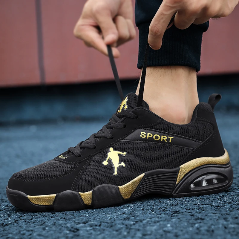 Men's Sneakers 2024 New Men Shoes Outdoor Breathable Mesh Sneakers Non Slip Comfortable Walking Black Sports Shoes for Men
