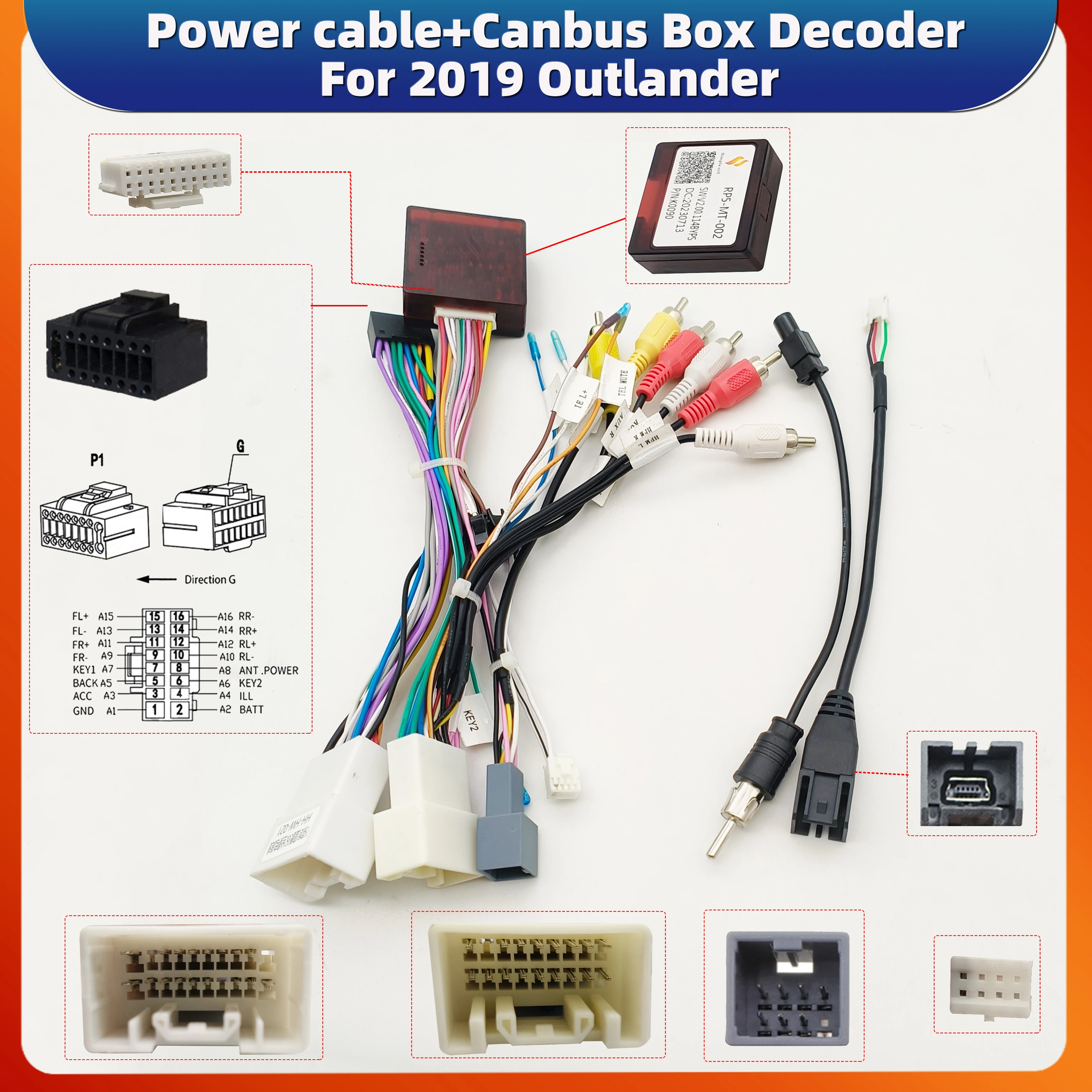 Câble Autoradio Renault Keenso Faisceau Câbles Radio 16 Broches + - Compatible Renault Megane 3 2011-2014, Koleos, Fluence Boîtier Canbus