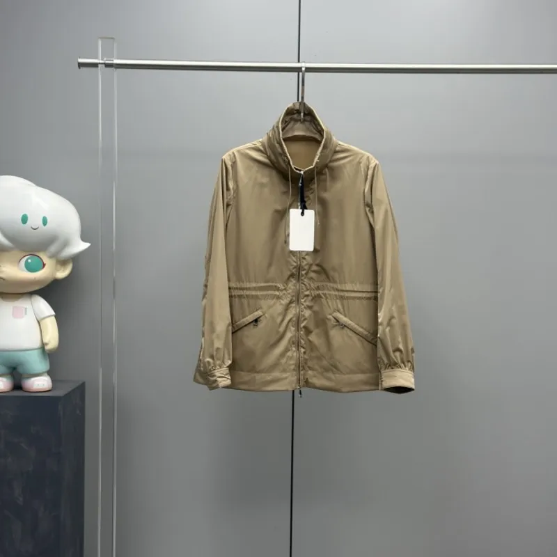 

Spring and summer female Stand collar hooded Jacket Y2K Casual jacket Slim-fit drawstring frivolous Fashion clothing female coat