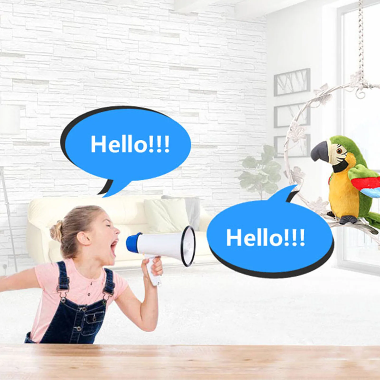 Talking Parrot Toy Mimicry Pet Speaking Plush Toy Repeat What You Say Waving Wings Electronic Record Bird Stuffed Animal pet toys,pet bird toy