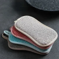 Tampon à récurer en coton Double face pour la vaisselle de cuisine, brosse à huile antiadhésive, Pot, tissu à vaisselle domestique, bloc d'éponge 2