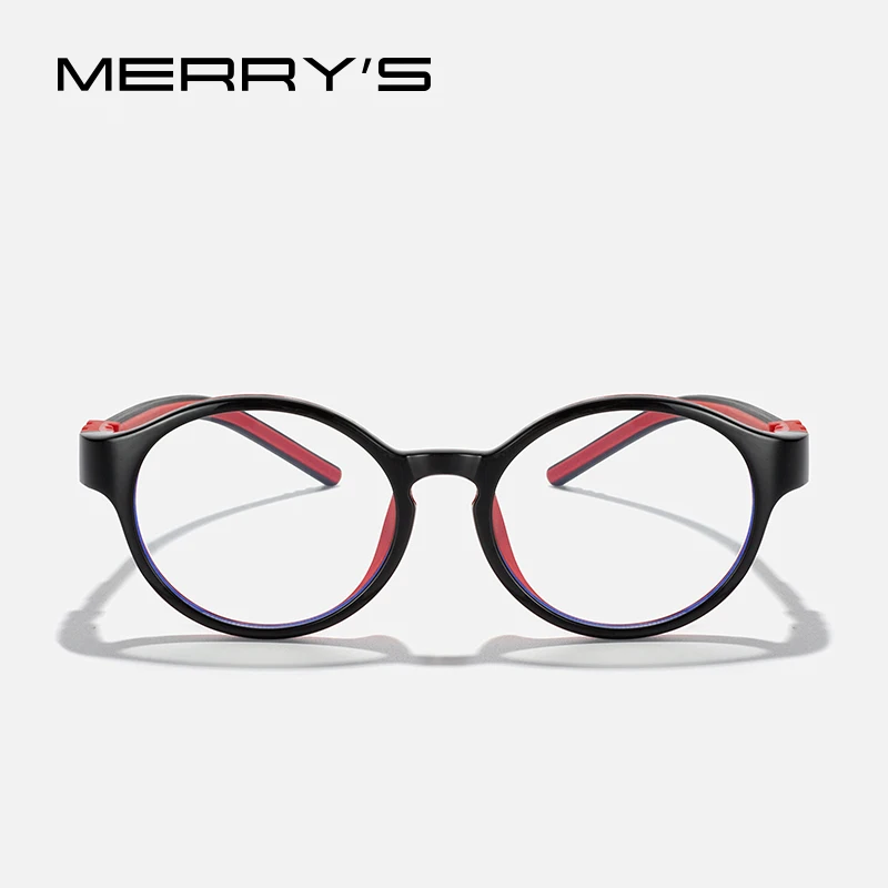 Kids Glasses Optical Spectacle Frames MERRYS DESIGN Kids Round Silicone Flexible Glasses Frame For Boy Girl Ultralight Optical Eyeglasses With Sports Strap S7013