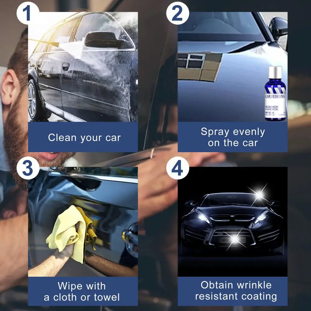 Car Ceramic Coating 50ml Car Coating Agent Waterproof Dustproof Anti-scratch Polishing Plating Ceramic Refurbishment Hydrophobic Paint Repair Agent