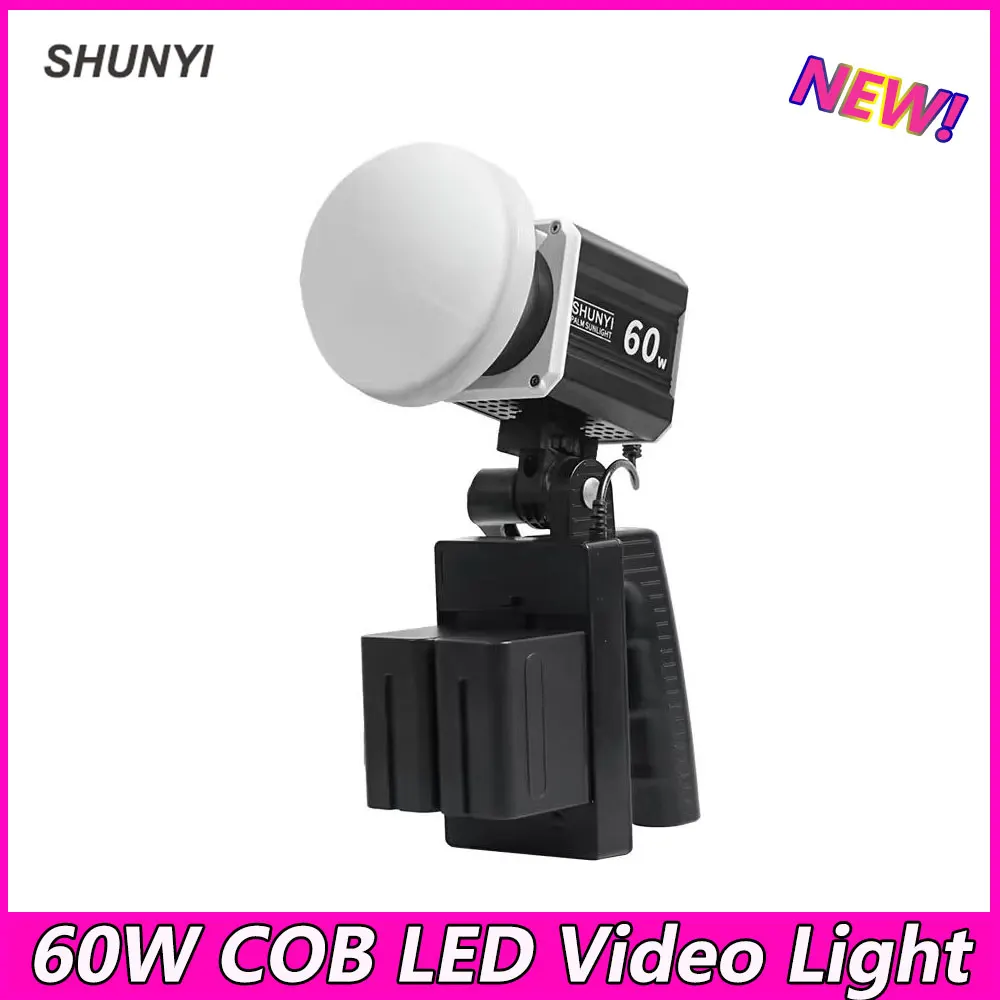 

Shunyi LED Video Light 2800-6500k Bi-color COB 60W Photography Light Camera Handheld Light for Tiktok Youtube Studio Photo Lamp