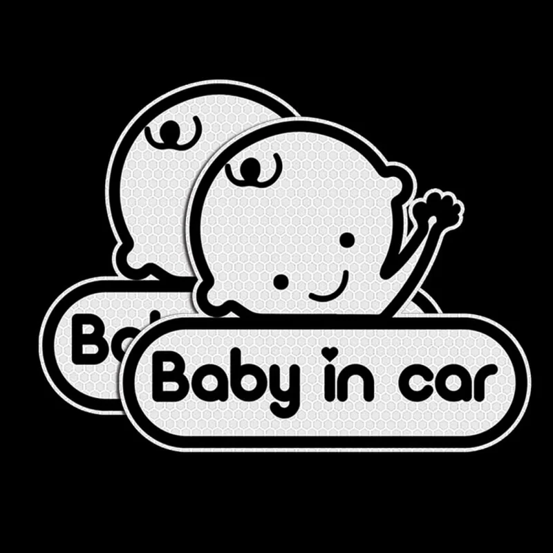

2PCS-Baby reflective sticker on Car sign Safety Warning Car Windows Waterproof SUV Bumper Door Glass