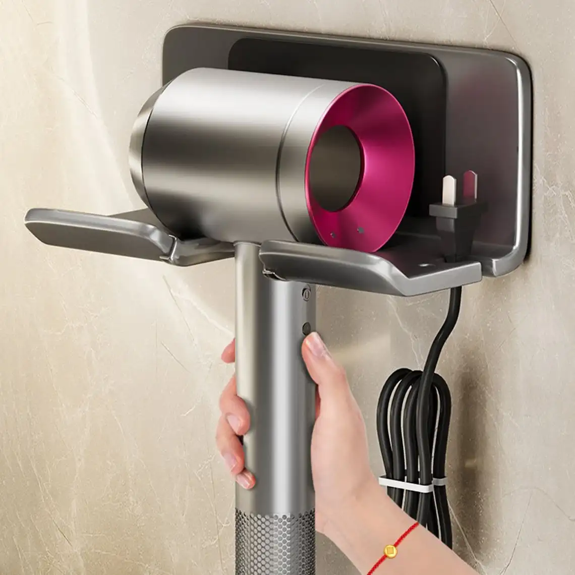 Wall Mounted Hair Dryer Holder For Dyson Bathroom Shelf without ...