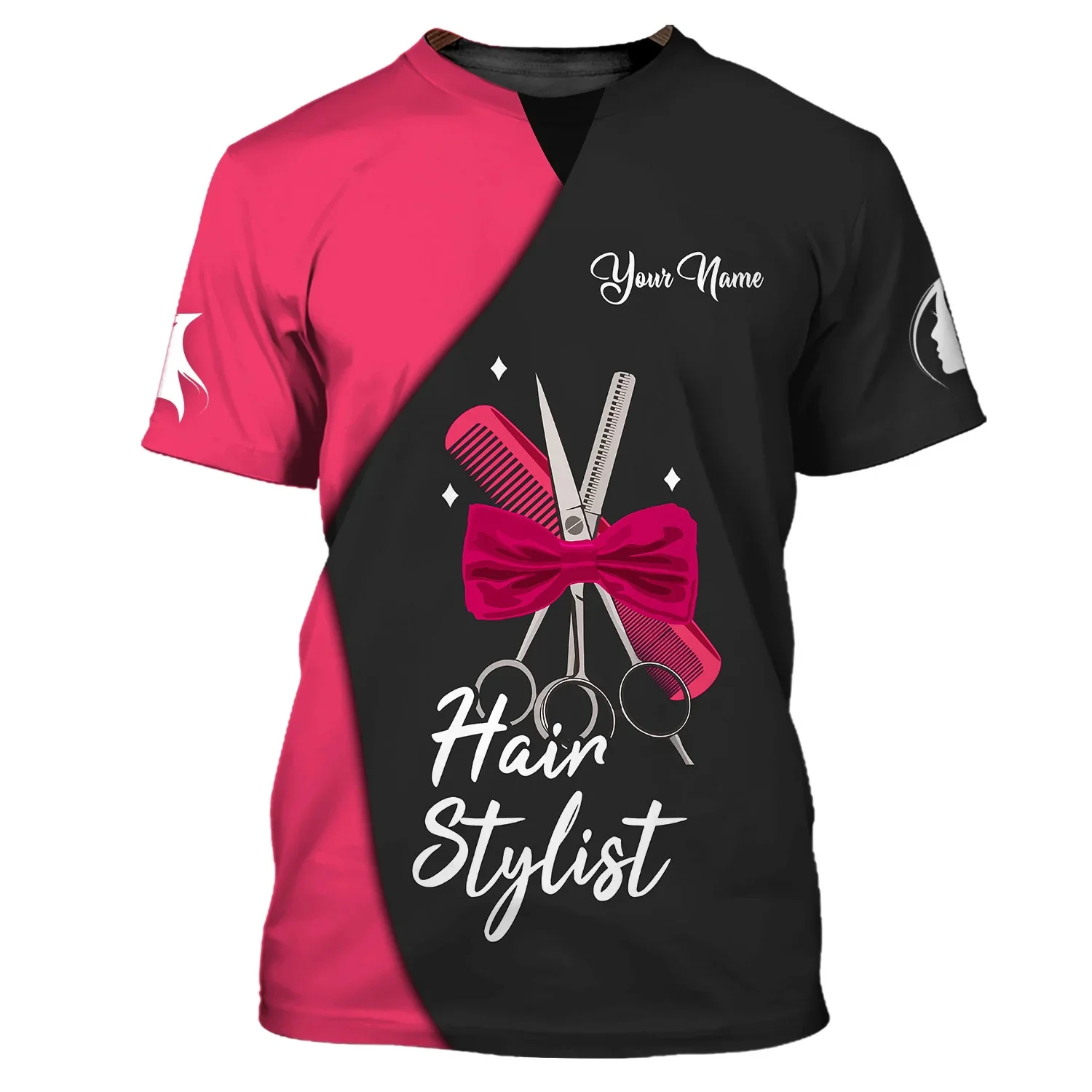 Sommer Herren T-Shirt Friseur personalisierte 3D gedruckt Unisex T-Shirt Hair Cut Shop Uniform Friseur Muster T-Shirt DW182 – Detail 14
