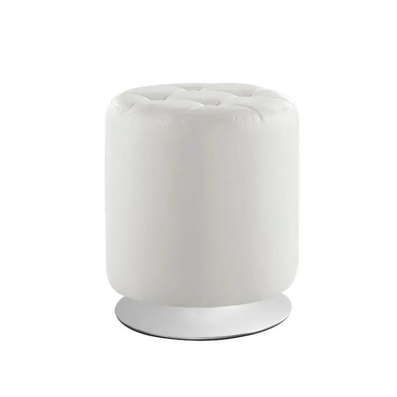 

Swivel Ottoman in White, Versatile and Modern Seating Option for Various Settings