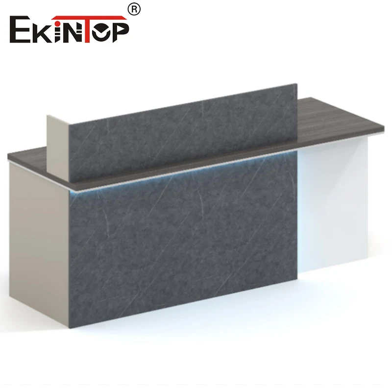 Ekintop Modern White Reception Counter Desk Front Desk Furniture for Beauty Salon Hotel Hospital or Mall Made of Wood