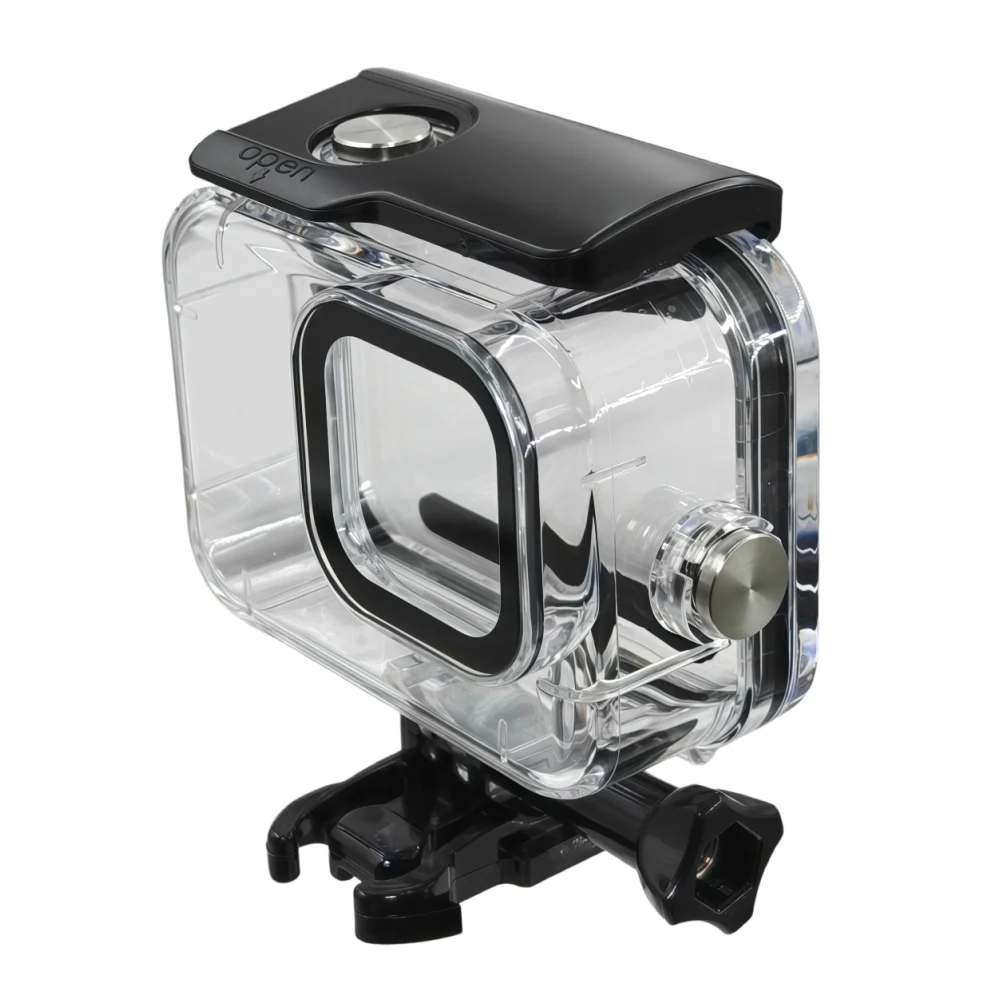 Coque sous-marine 60m pour GoPro Hero 13, 12, 11, 10, 9, ouverte avec caméra insérée