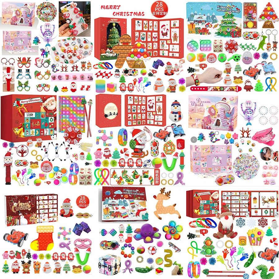 50styles 24 Days Christmas Advent Calendar Pack Anti Stress Toys Kit 50styles-24-days-christmas-advent-calendar-pack-anti-stress-toys-kit