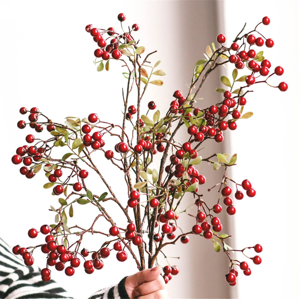 70/75/84cm Fall Artificial Berry Stems Fake Berries Autumn Thanksgiving for  Home Room Festival Indoor Christmas Decoration 2023