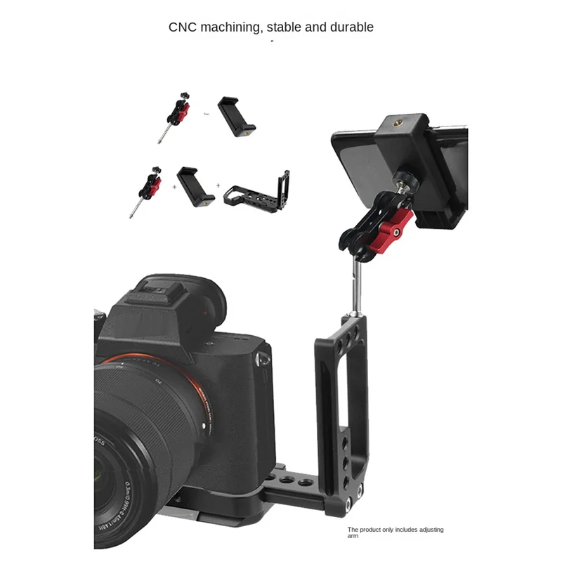 HFES 조절식 암 마운트 더블 볼 헤드 DSLR 카메라 용 1/4 인치 나사 라이트 삼각대 라이브 핫슈 브래킷 유형
