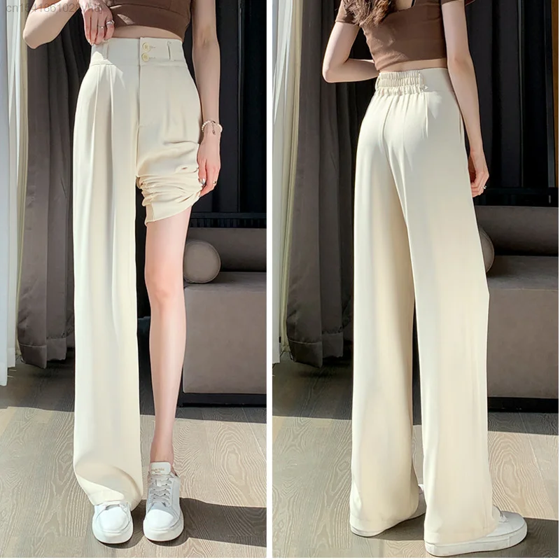 

Korean Fashion Women's Pants Wide Leg Pants Y2k Office Lady Cargo Pants Female Casual Black Pink Pants Baggy Clothing Trousers