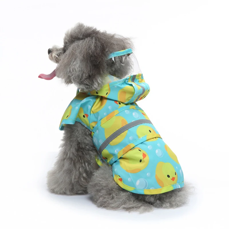 Four-legged Raincoat With Hood For Dogs