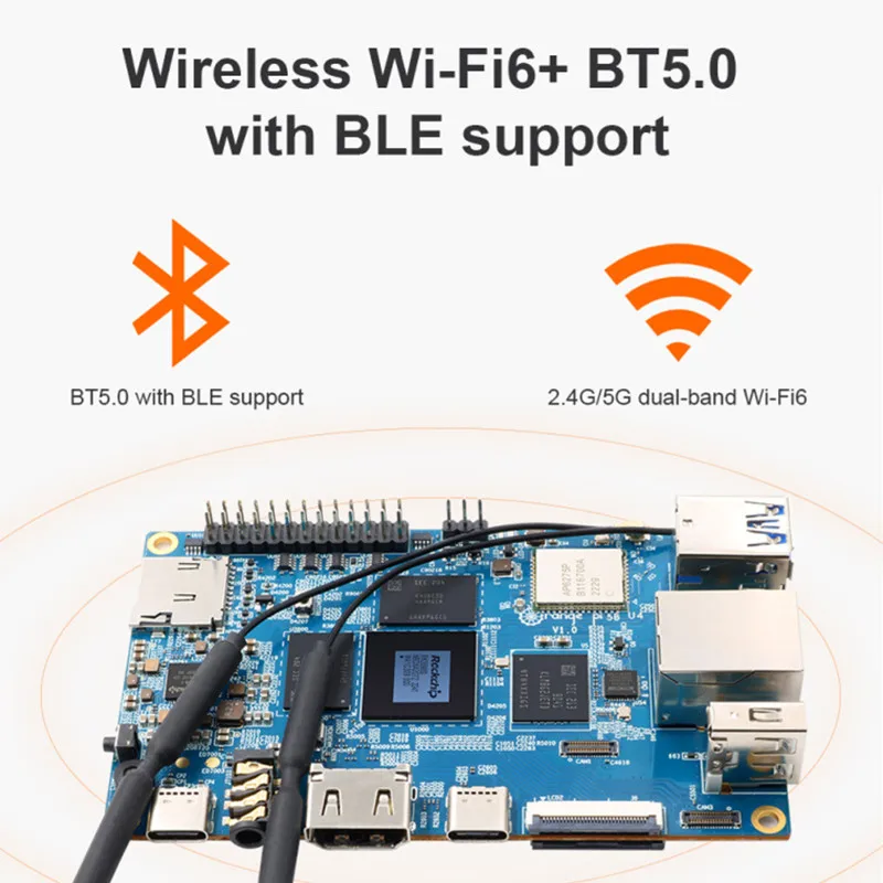 오렌지 파이 5b 16GB 램 싱글 보드 컴퓨터 RK3588S 128GB eMMC WiFi-BT 개발 보드 오렌지파이 5b 데비안 우분투 안드로이드 실행