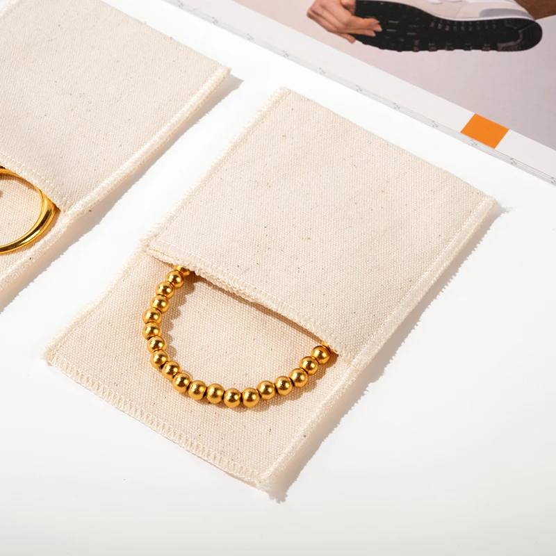 Custom Earring Ring Necklace Bracelet Packaging 8x10cm 10x10cm 14x14cm  20x15cm Organic Cotton Jewelry Pouch Bag