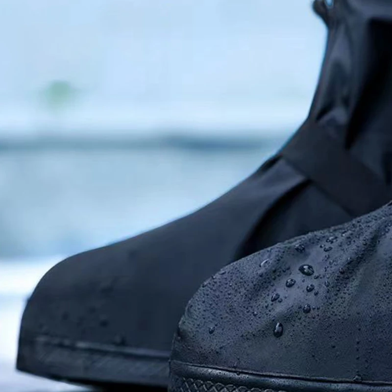Description Picture 6 of itemRain Boots Waterproof Overshoes with Drawstring Strap Reusable Shoes Protective Gear Rainy Day Walking Protection Footwear Cover
