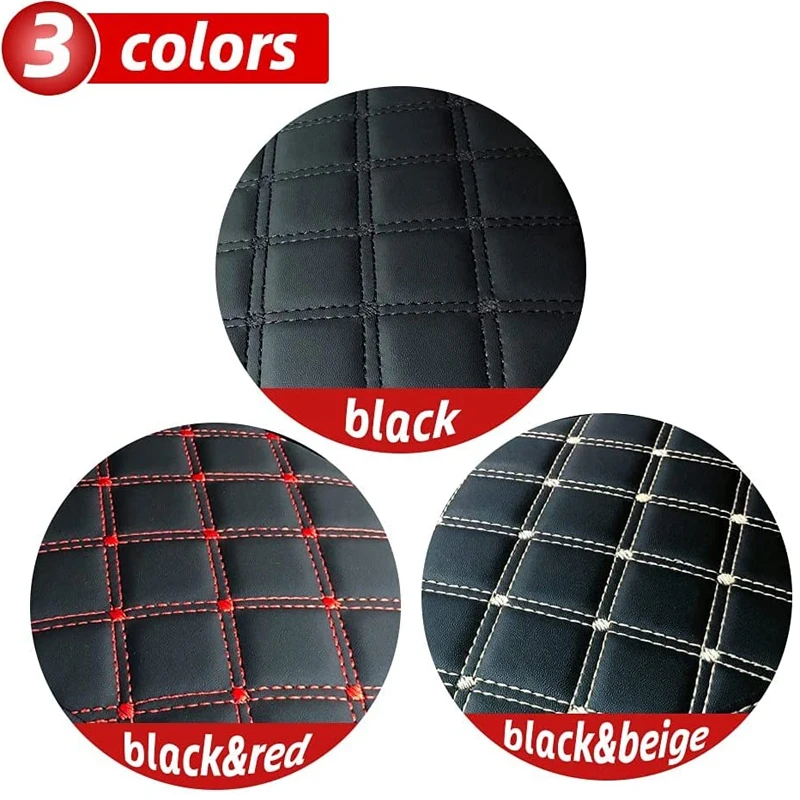 Leather Car Armrest Mat Universal Interior Auto Armrests Storage Box Mats Dust-proof Waterproof Cushion Cover Armrest Protector images - 6