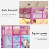 Twin Metal Loft Bed with LED Lights, Loft Bed Twin Size with Full-Length Guardrail &Clothes Rack, Heavy Duty Loft Beds Frame 5