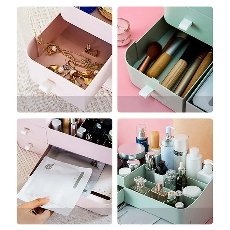 Large Capacity Drawer Make Up Organizer Bathroom Makeup Storage Box Women Skin Care Dressing Table Cosmetic Lipstick Beauty Case 6