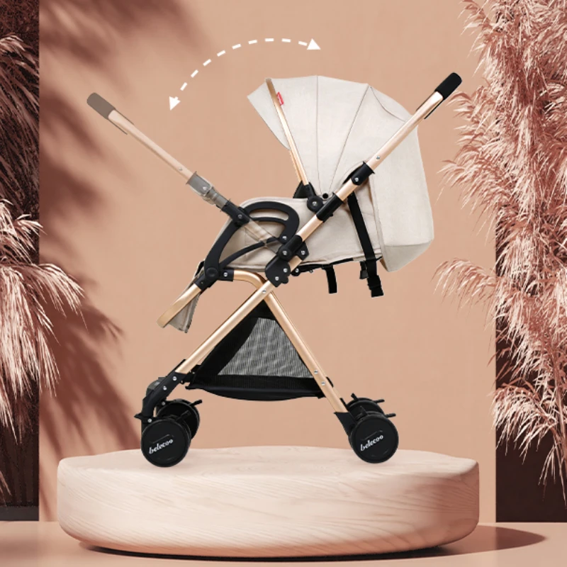 Sit and Recline Lightweight Stroller Portable Folding Two-way Umbrella Stroller Baby Carriage for Children Aged 0 To 3 Years Old