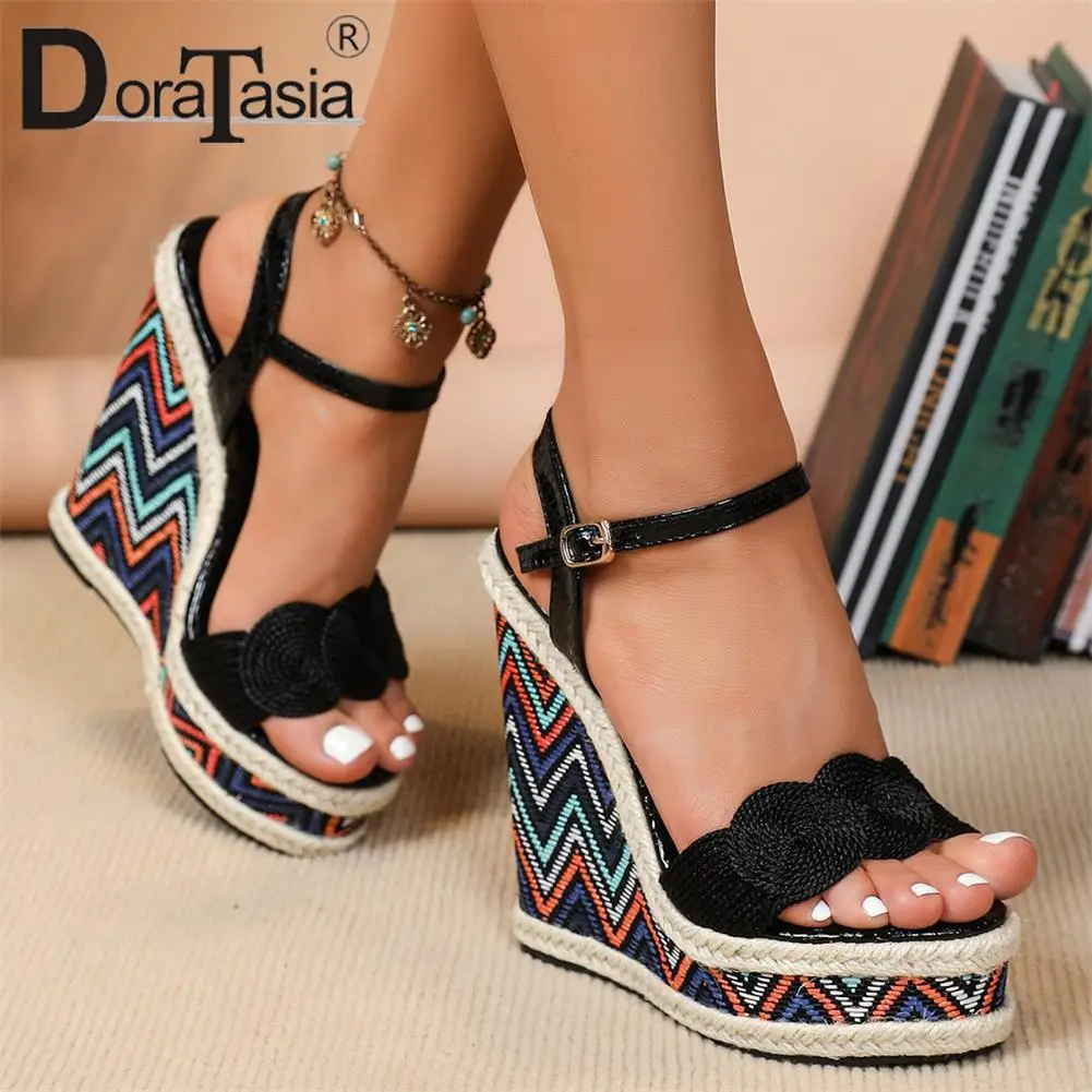Brand New Ladies Platform Summer Slides Fashion Mixed Color Wedges High Heels women's Slippers Party Vacation Sandal Woman Shoes