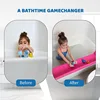 Bathtub Splash Guard Play Shelf Area - Toy Tray Caddy Holder Storage - Suction Cups Attach To Bath Tub - No Mess Water Spill 3