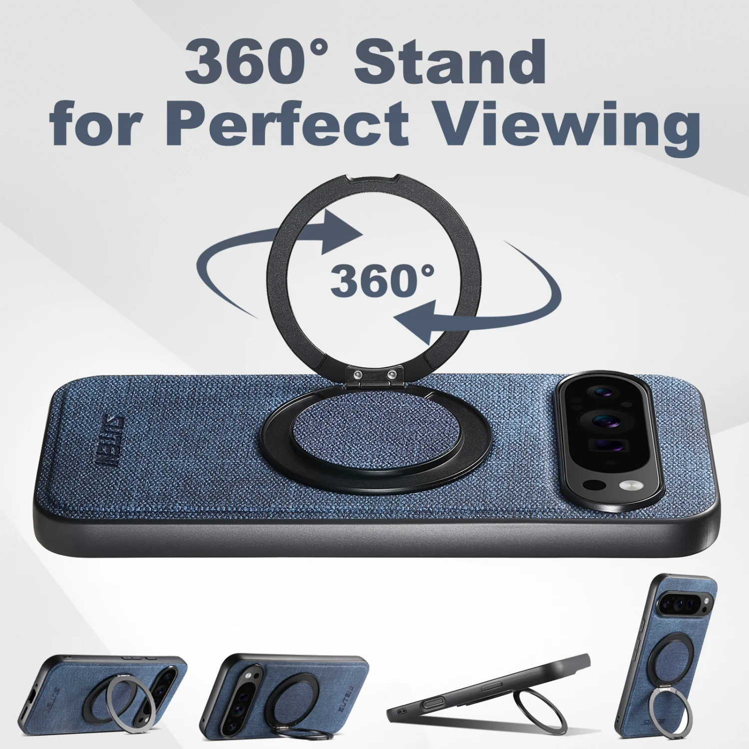 Ultimate 360° Rotating Magnetic Phone Protection Case - Soft Rubber, Complete Set