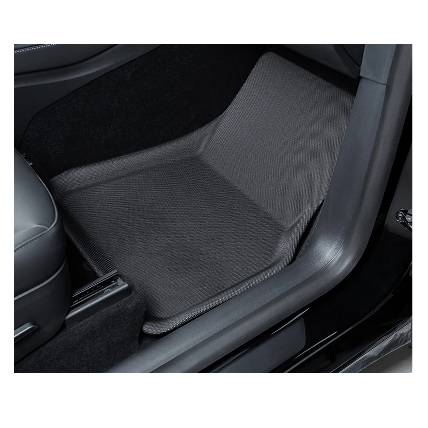 

Customized black luxurious atmosphere Brief Single Color Car Foot Pads For Tesla Model Y