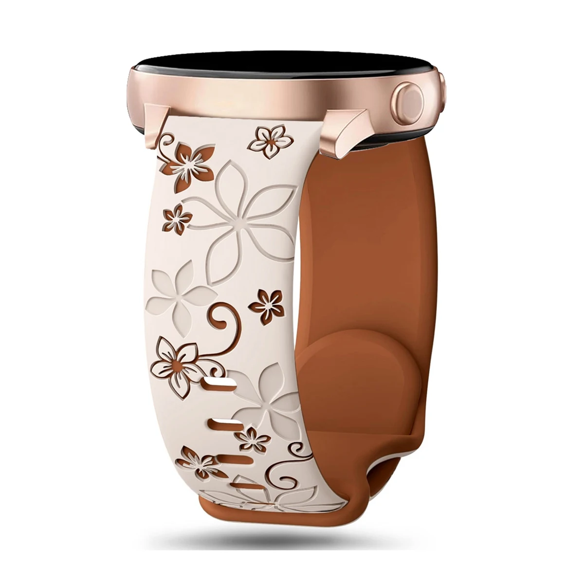 Elegant Women's Floral Soft Silicone Wristband - 20mm Universal Strap