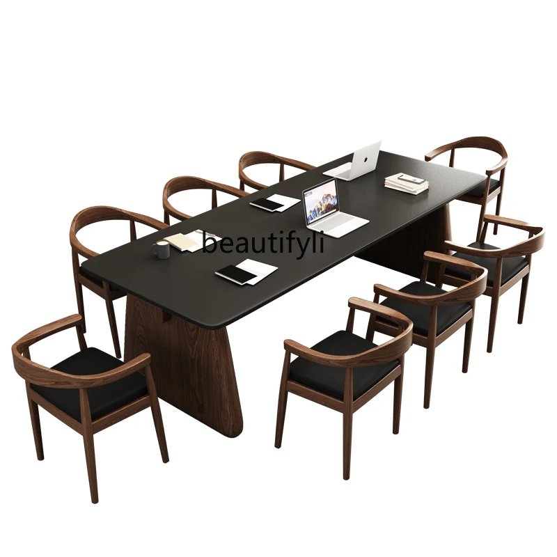 Customized  Solid Wood Conference Table Simple Modern Office Long Table Designer Creative Workbench Advanced Desk Long Table