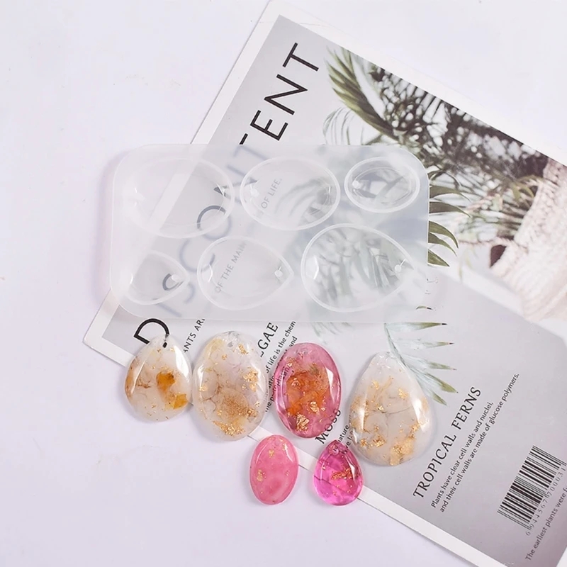 DIY Silicone Pendant Water Drop Gem Mold Faceted Oval Drop Epoxy Resin Silicone Mold Earrings Casting Craft Jewelry Making Tool