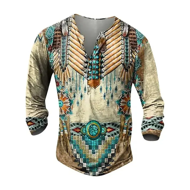 Regular Fit Long Sleeve Shirt - Tribal Fret