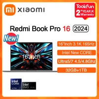 XIAOMI Redmi Book Pro 16 2024 Laptop Intel Ultra5 125H 7 155H RAM 32GB SSD 1TB 16"Inch 3.1K 165Hz Notebook Ultrabook Computer PC 1