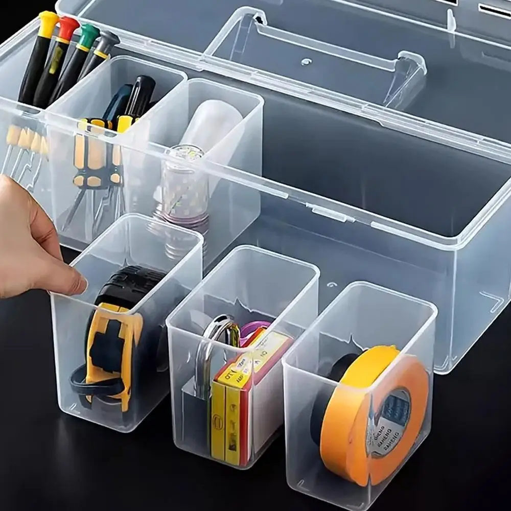 Tool Parts Storage Box Set Multi-Compartment Tool Organizer Multi Functional Small Accessory Sorting Case Toolbox With Handle - 2