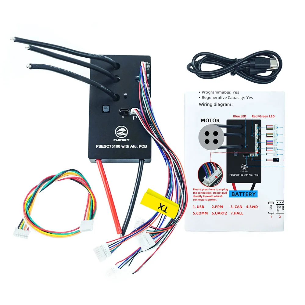 Flipsky 75100 Foc 75v 100a Esc Único Con Pcb De Aluminio Par | Cuotas