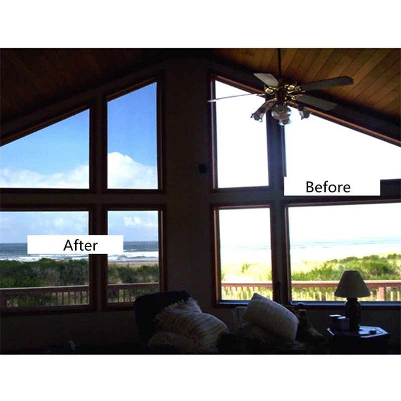 One Way Reflective Mirror Film Anti UV Heat Control Privacy Solar Window Film Static Cling No Glue Tint