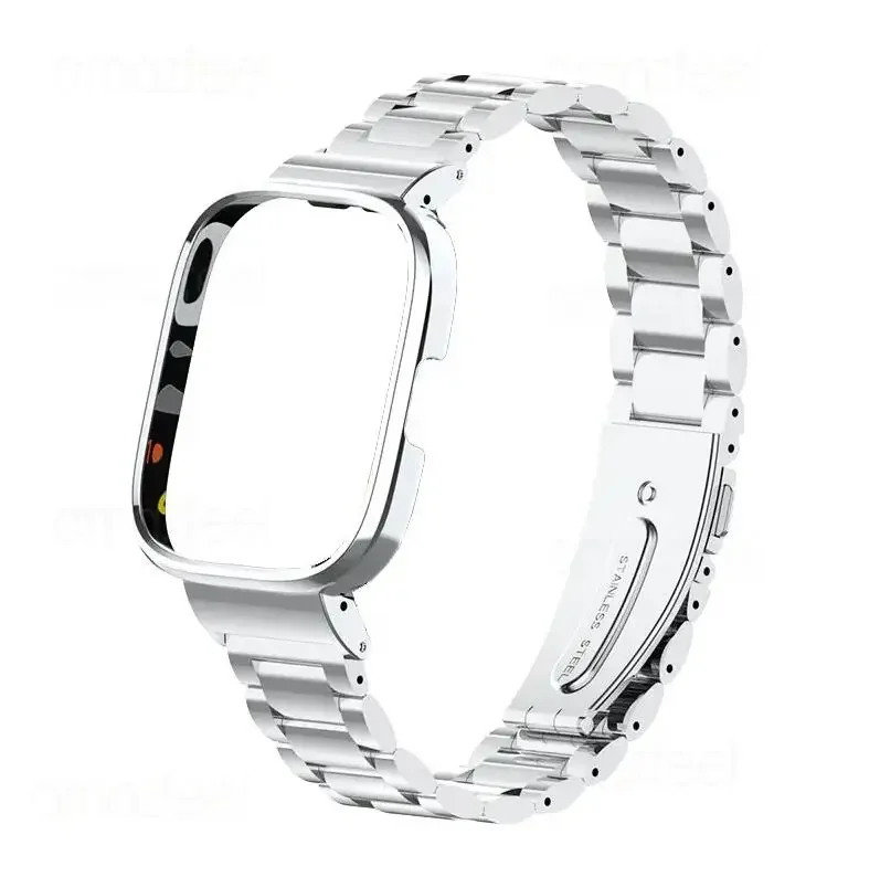 Stainless Steel Metal Watch Strap with Protector Case Cover Bracelet