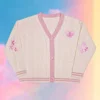 Lover Cardigan with Star Embroidery Pink Heart Cosy Soft Knit TS Cardigan Tay Sweater Jacket Vintage Fall Winter 1989 1