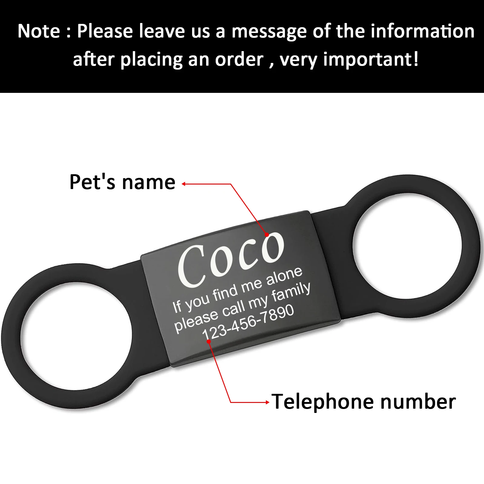 personalised dog name tags
