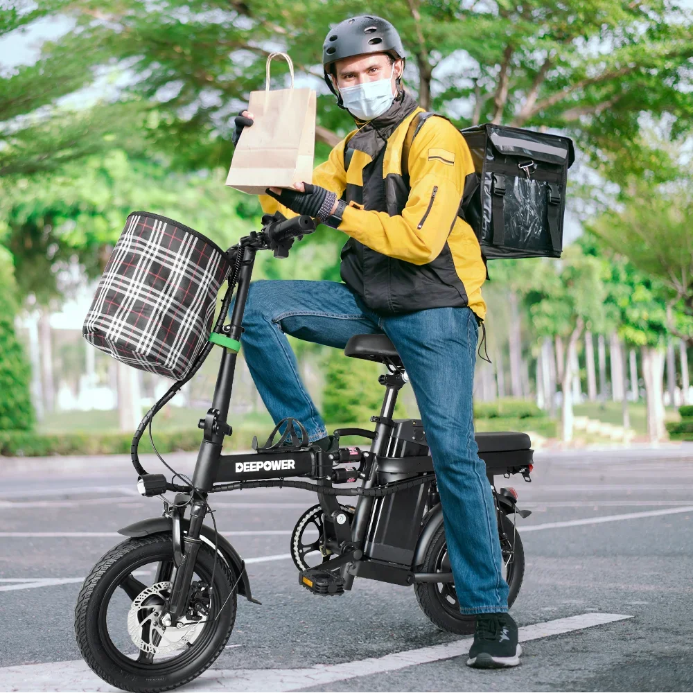 Description Picture 5 of itemElectric Bicycle New DEEPOWER 400w motor 48v15ah battery adult Electric bike 14 inch Convenient and portable Foldable E-bike