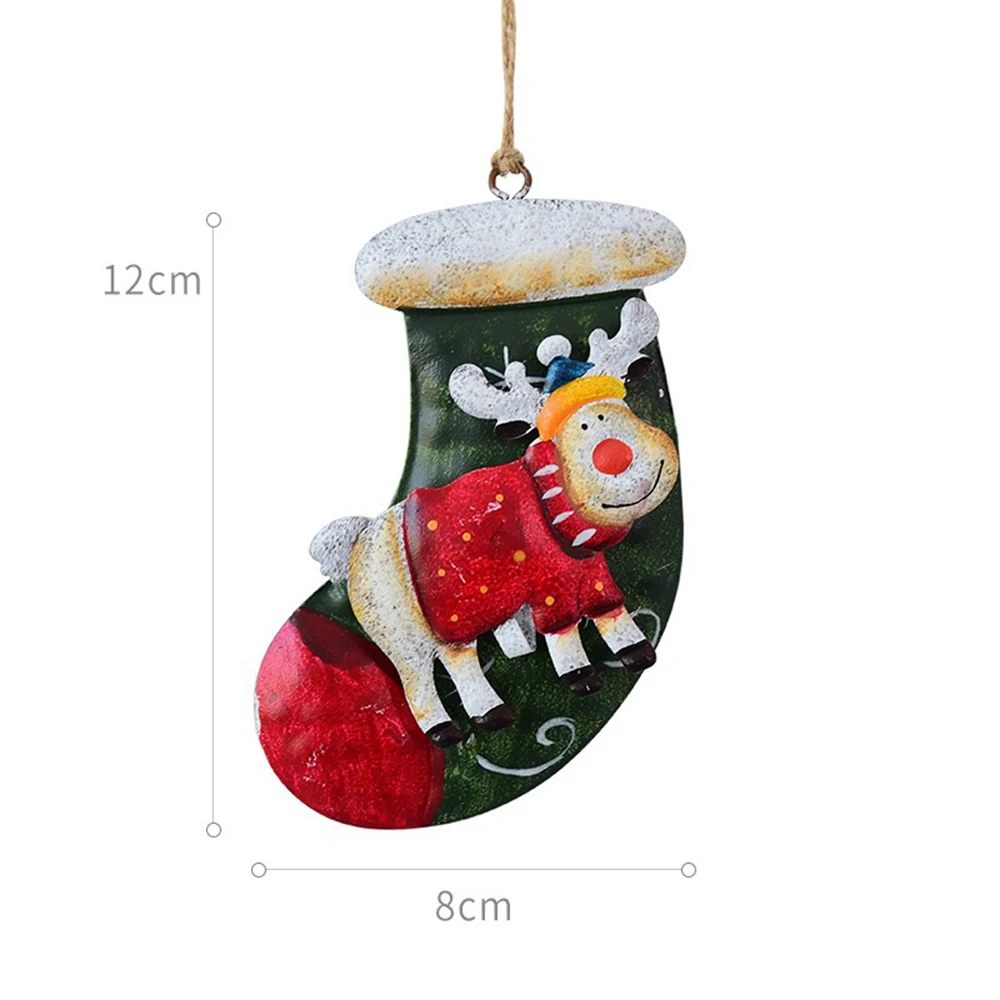 thumbnail image 1 of Adorno de árbol de Navidad de metal retro para puerta de bienvenida, colgante de Papá Noel, muñeco de ángel de dibujos animados, adornos colgantes, decoración navideña, 1 of 5
