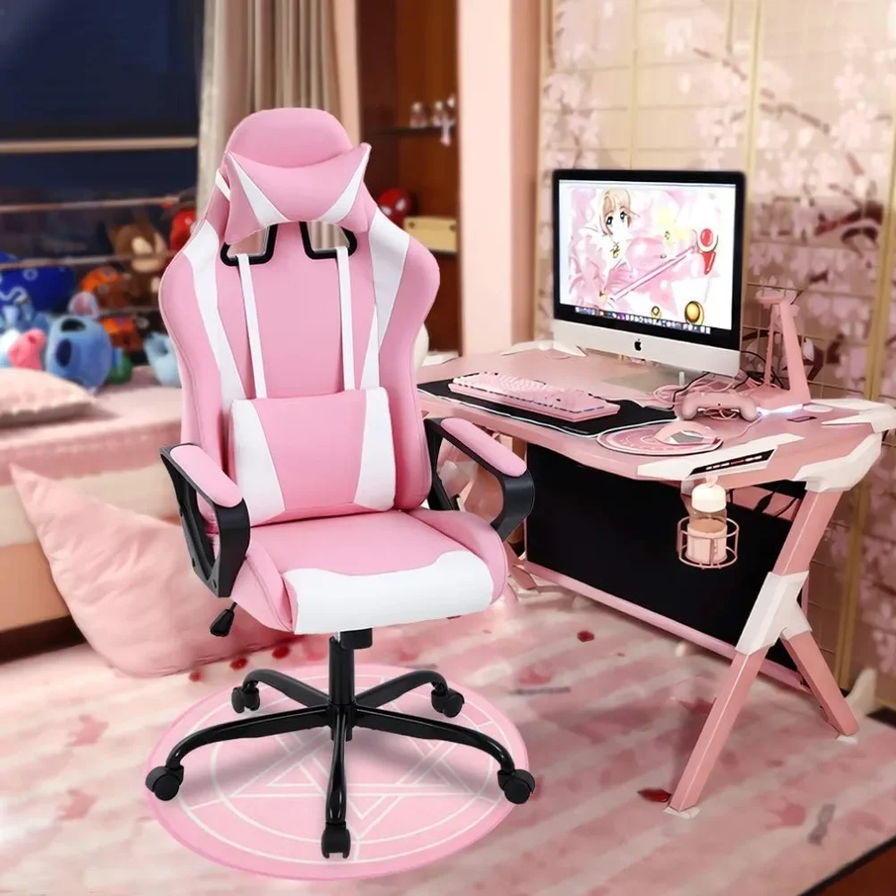 

Gaming Chairs Office Chairs Desk Chair Ergonomic Executive Swivel Rolling Computer Chair with Lumbar Support, Pink