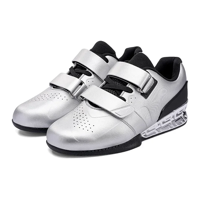 Balance Pro Fitness Sneakers Hook Loop Gym Weight Lifting Boots for Men Women Athletic Golden Sliver Deep Squat Shoes