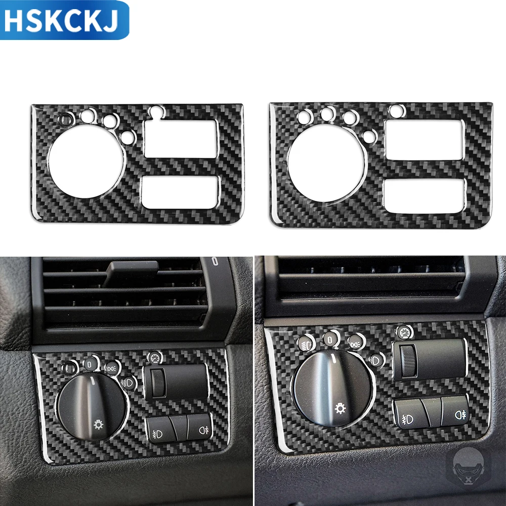 

For BMW X5 E53 2000-2006 Carbon Fiber Interior Auto Headlight Switch Panel Cover Trim Sticker Modification Decoration