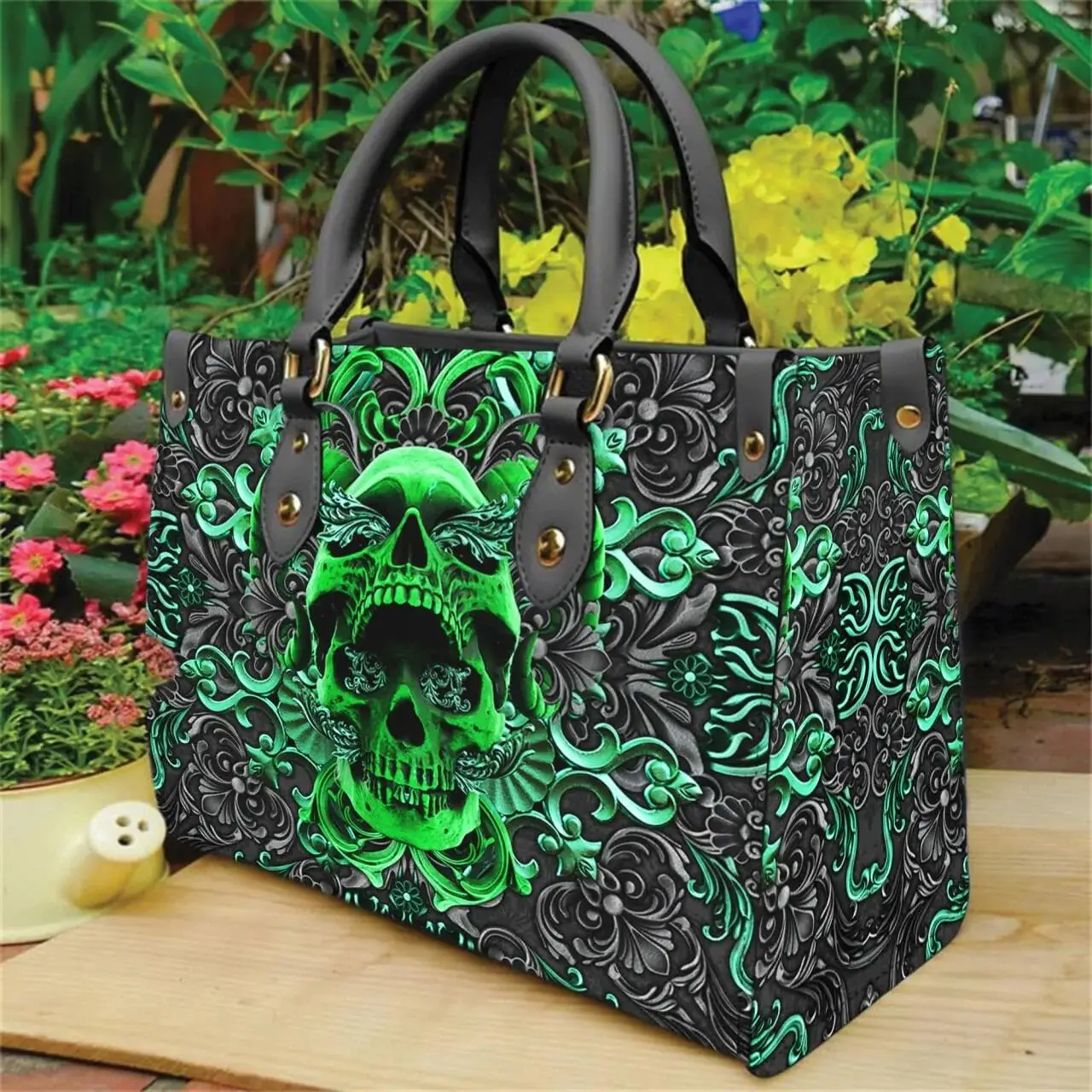 Loungefly Black All Around Skull Design Bag Purse w/ Dust Bag | eBay