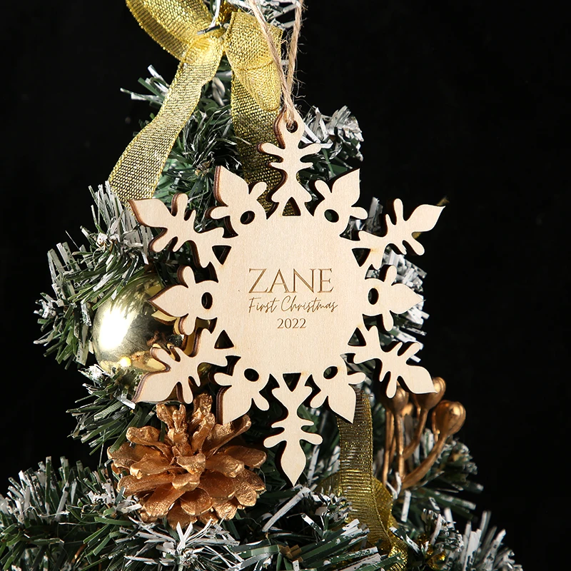Christmas Decorations Snowflake Name Personalized Wood Ornament Christmas Gifts Ornament Personalized Ornaments