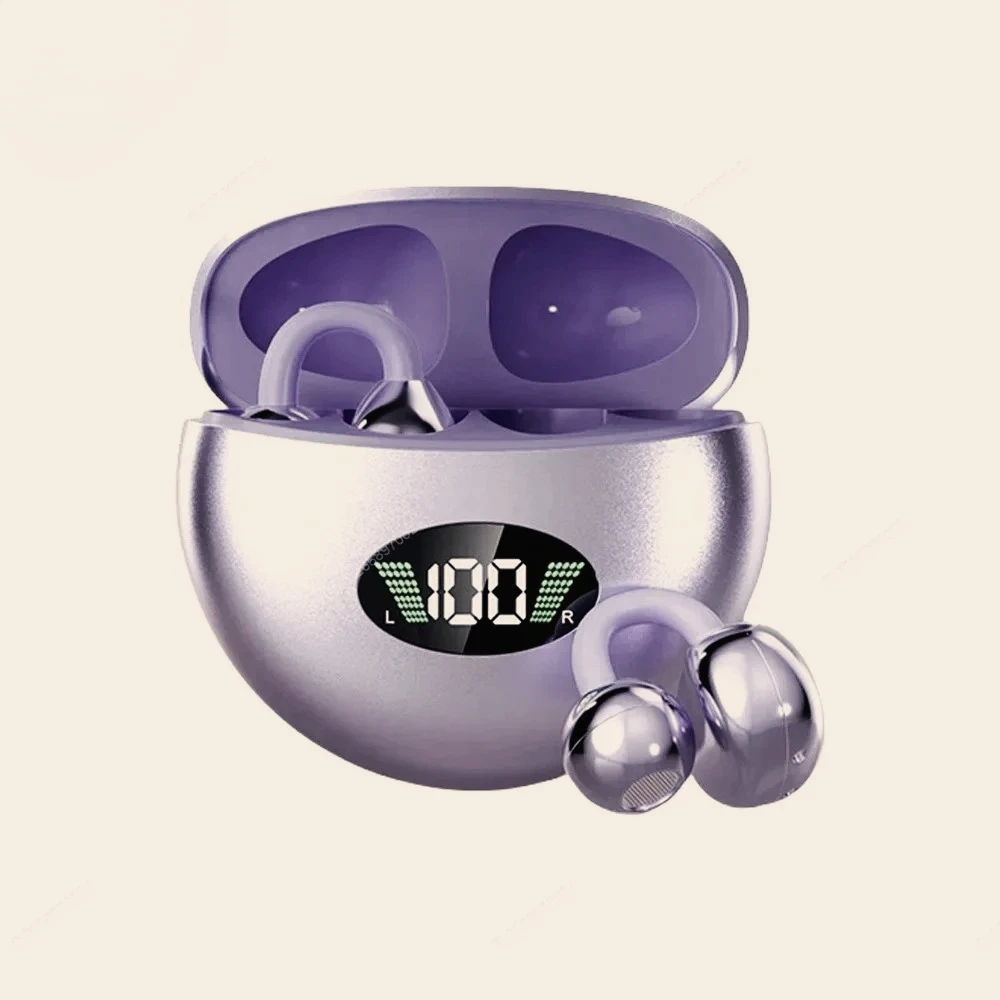 클립형 이어폰 무선 블루투스 이어버드 프리미엄 음질 긴 배터리 수명 마이크가 있는 스포츠 헤드폰에 적합