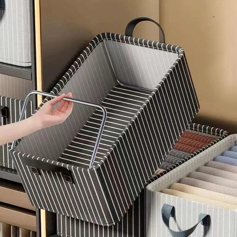 Foldable Clothes Storage Bag Large Capacity Cotton Quilt Moisture Dustproof Storage Box Portable Wardrobe Clothes Organizer 3